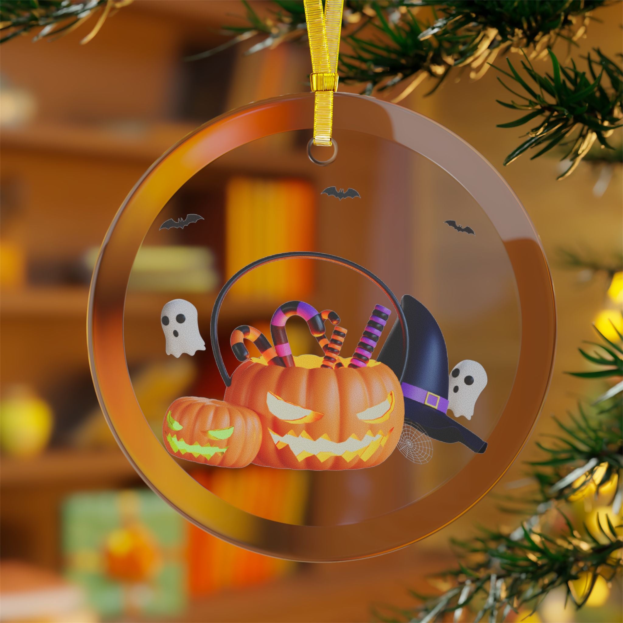 Halloween Ghostly Fun | Glass Ornaments